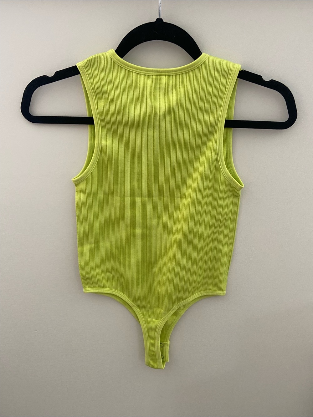 Dynamite Ribbed Neon Lime Green Sleeveless Bodysuit - Picture 8 of 12